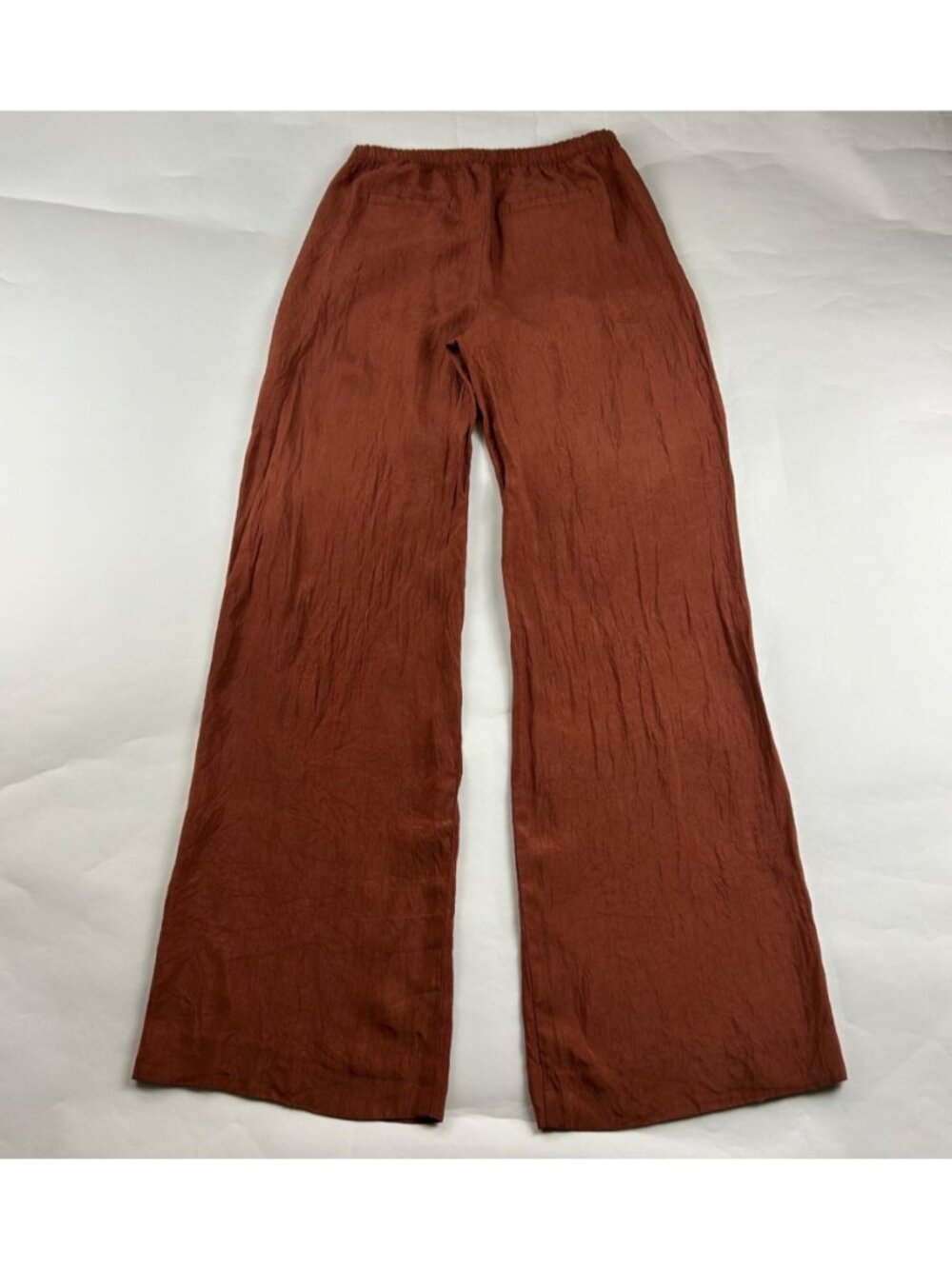 TALL J. Crew Bronze Crinkle High Rise Wide Leg Summer Trouser XST - Picture 6 of 8